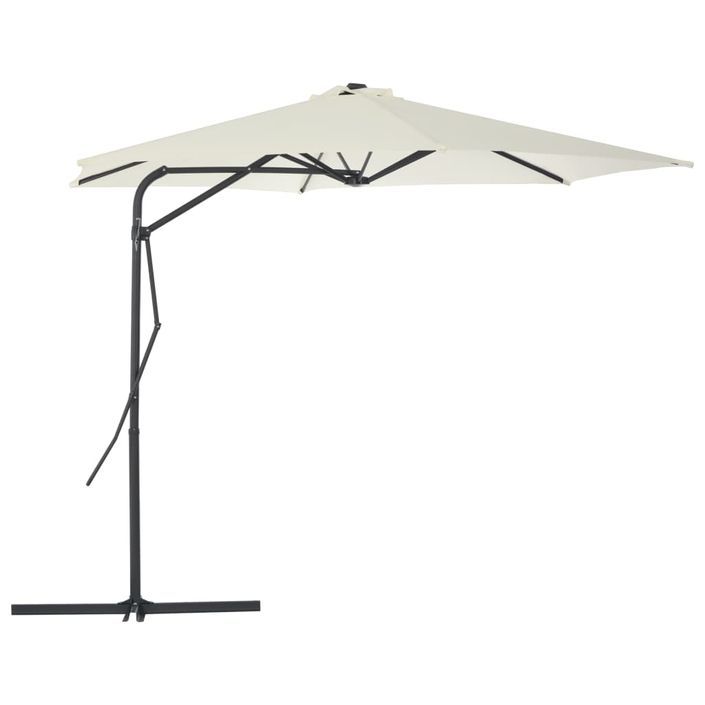 Parasol d'extérieur avec poteau en acier 300 cm Sable - Photo n°1