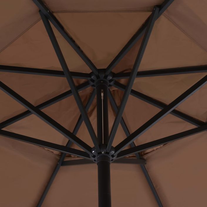 Parasol d'extérieur avec poteau en aluminium 500 cm Taupe - Photo n°2