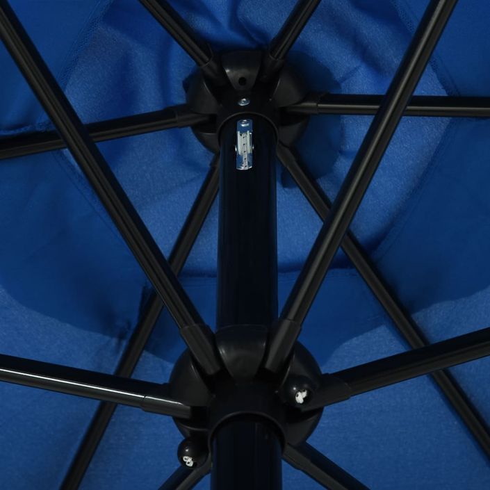 Parasol d'extérieur avec poteau en métal 300 cm Azuré - Photo n°5