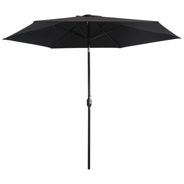 Parasol d'extérieur avec poteau en métal 300 cm Noir - Photo n°1