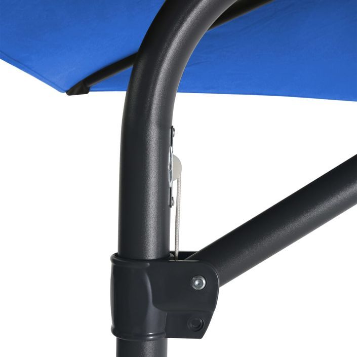 Parasol d'extérieur déporté avec mât en acier 300 cm Bleu azuré - Photo n°6