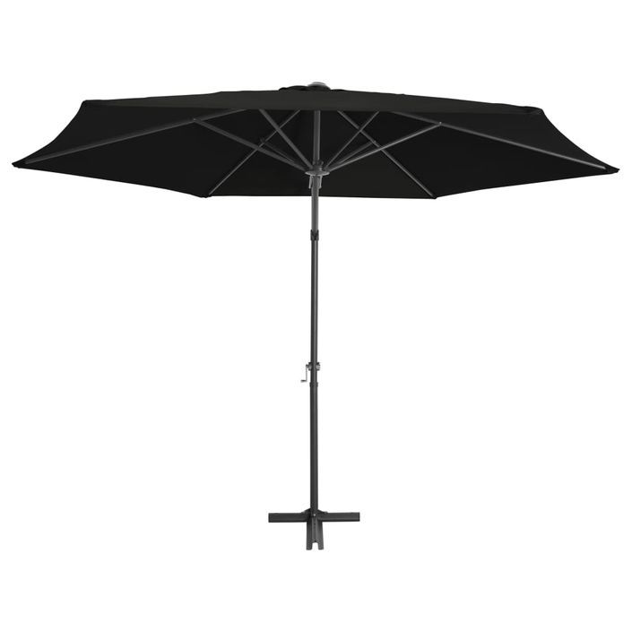 Parasol d'extérieur déporté avec mât en acier 300 cm Noir - Photo n°4