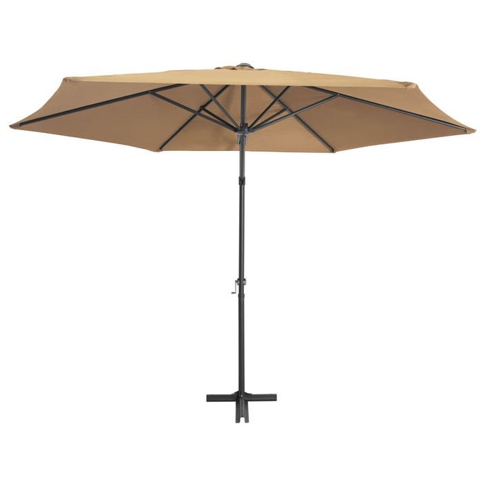 Parasol d'extérieur déporté avec mât en acier 300 cm Taupe - Photo n°4