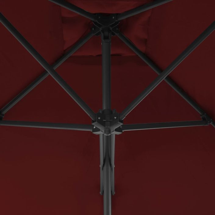 Parasol d'extérieur déporté avec mât en acier Bordeaux 250x250x230 cm - Photo n°2