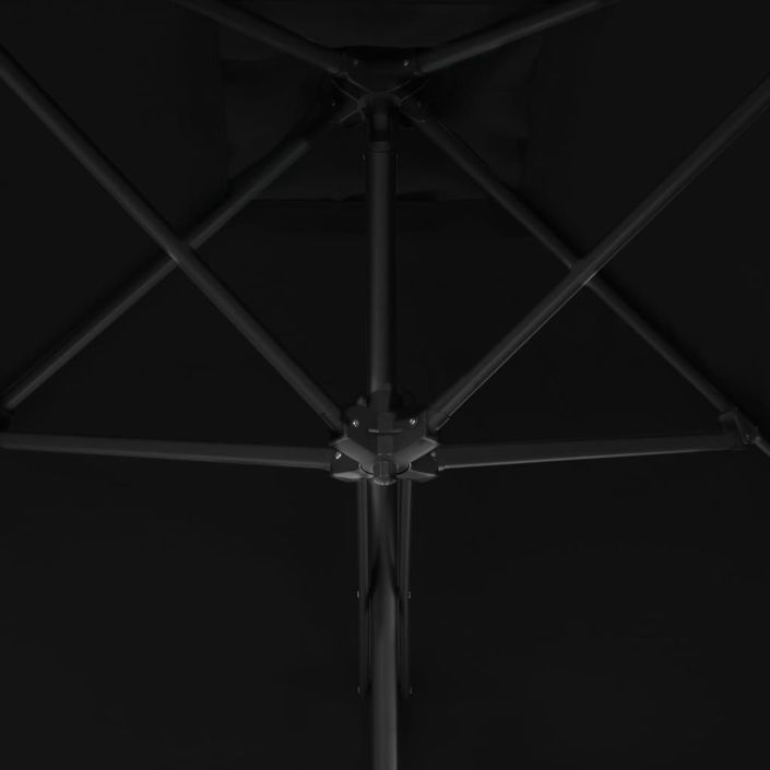 Parasol d'extérieur déporté avec mât en acier Noir 250x250x230 cm - Photo n°2