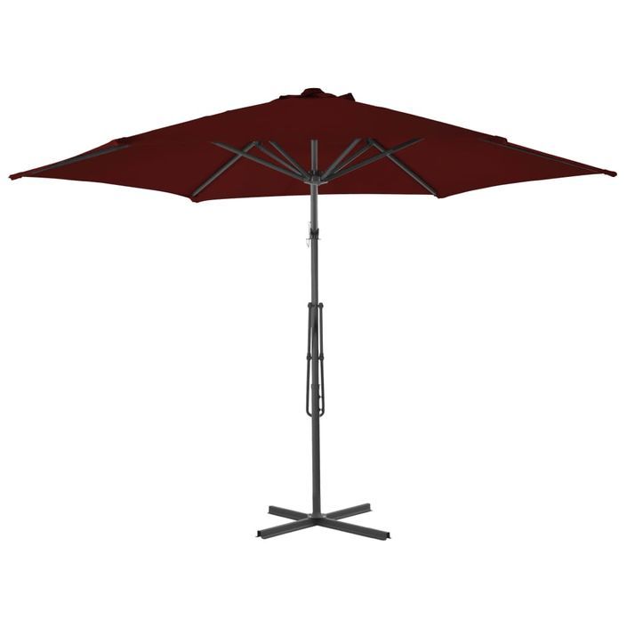 Parasol d'extérieur déporté avec mât en acier Rouge bordeaux 300x230 cm - Photo n°4