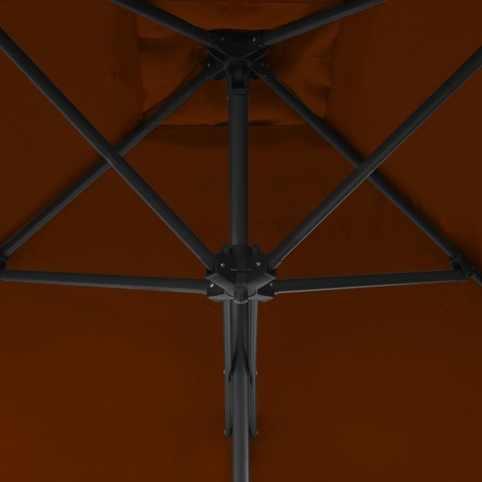 Parasol d'extérieur déporté avec mât en acier Terre cuite 300x230 cm - Photo n°2