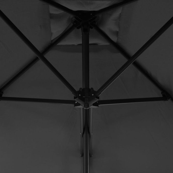 Parasol d'extérieur déporté avec poteau en acier 300 cm Anthracite - Photo n°2