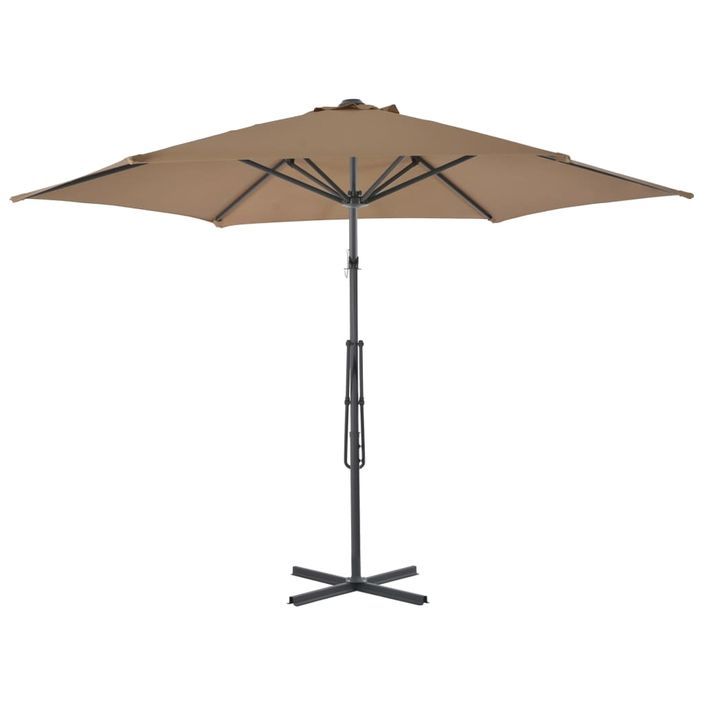 Parasol d'extérieur déporté avec poteau en acier 300 cm Taupe - Photo n°4
