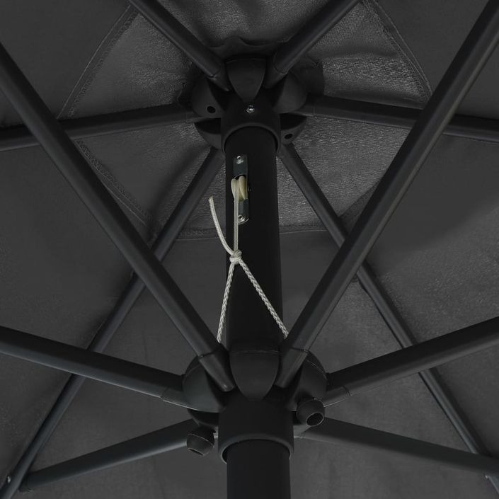 Parasol d'extérieur et mât en aluminium 270x246 cm Anthracite - Photo n°2