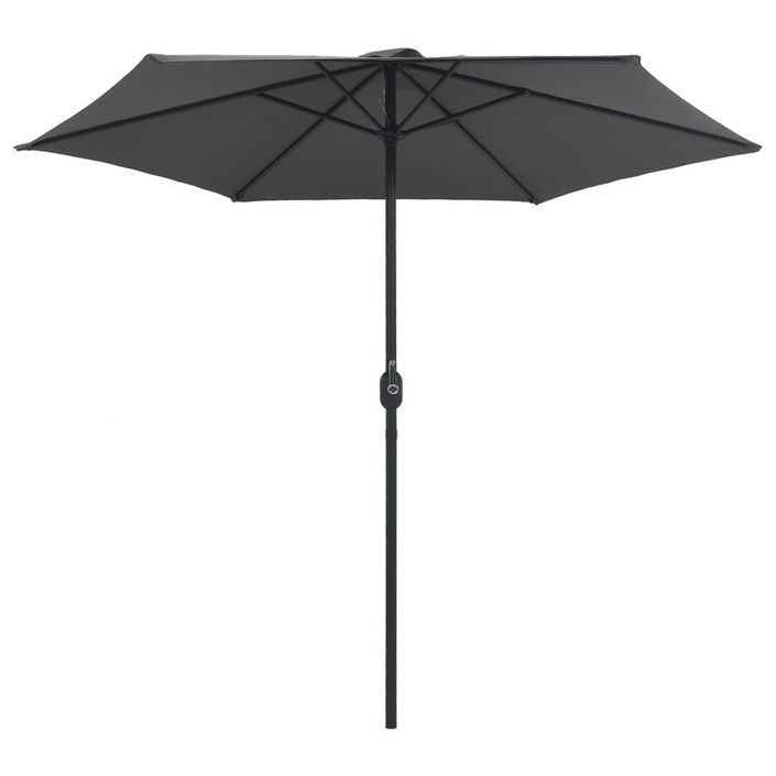 Parasol d'extérieur et mât en aluminium 270x246 cm Anthracite - Photo n°4