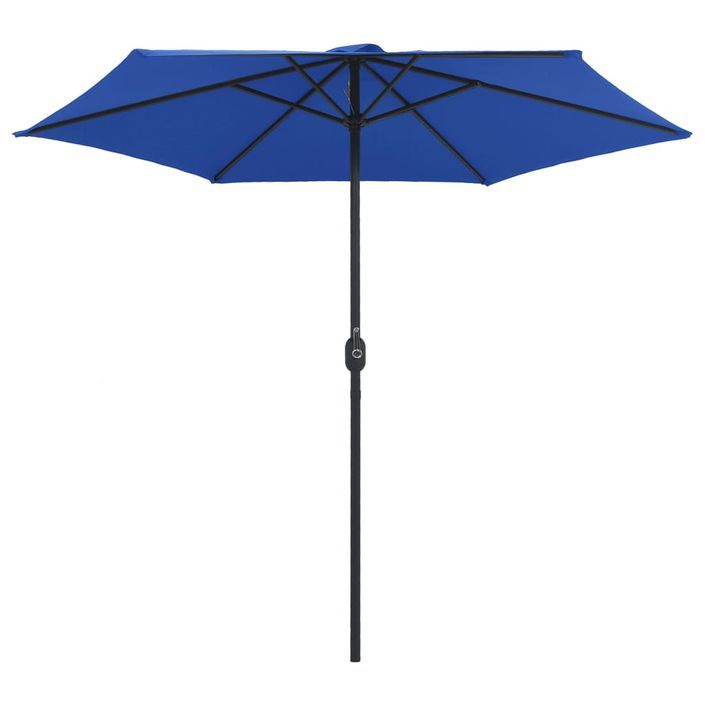 Parasol d'extérieur et mât en aluminium 270x246 cm Bleu azuré - Photo n°4