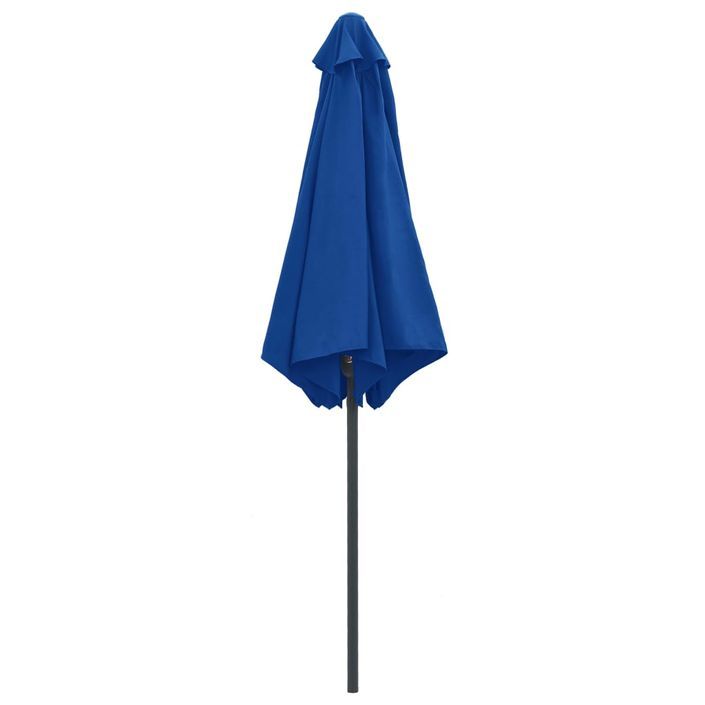 Parasol d'extérieur et mât en aluminium 270x246 cm Bleu azuré - Photo n°5