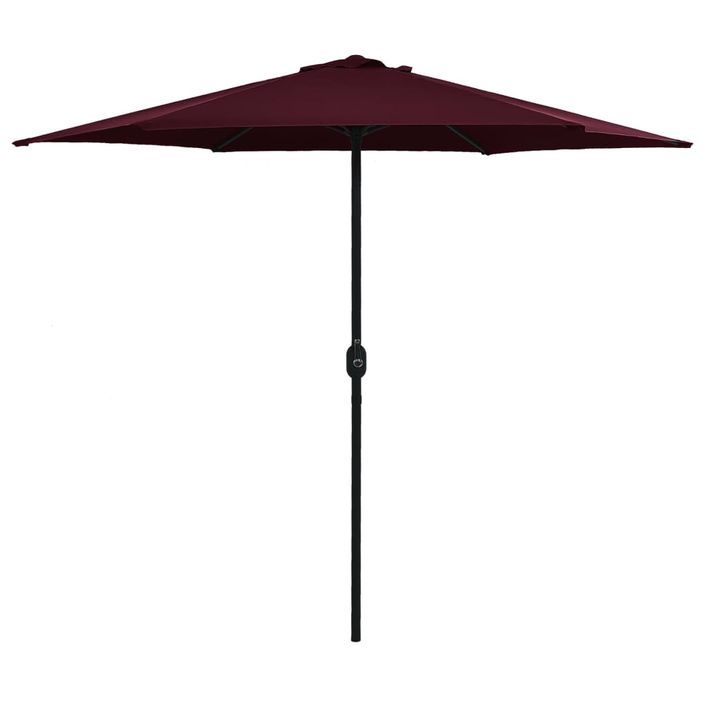 Parasol d'extérieur et mât en aluminium 270x246 cm Bordeaux - Photo n°1