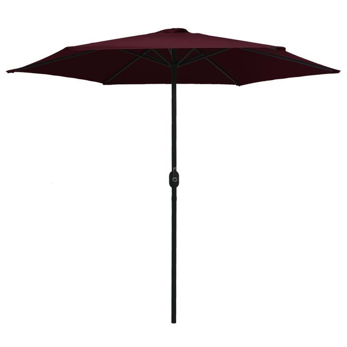 Parasol d'extérieur et mât en aluminium 270x246 cm Bordeaux - Photo n°3