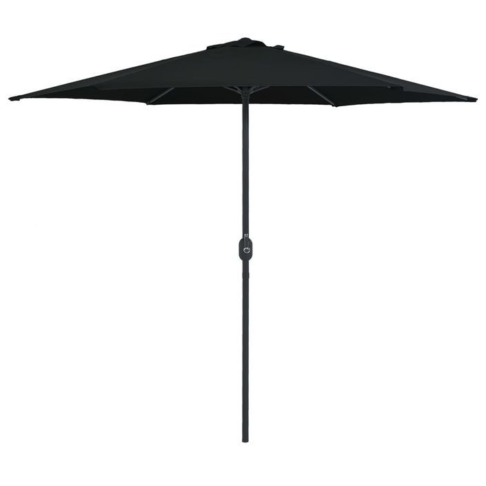 Parasol d'extérieur et mât en aluminium 270x246 cm Noir - Photo n°1