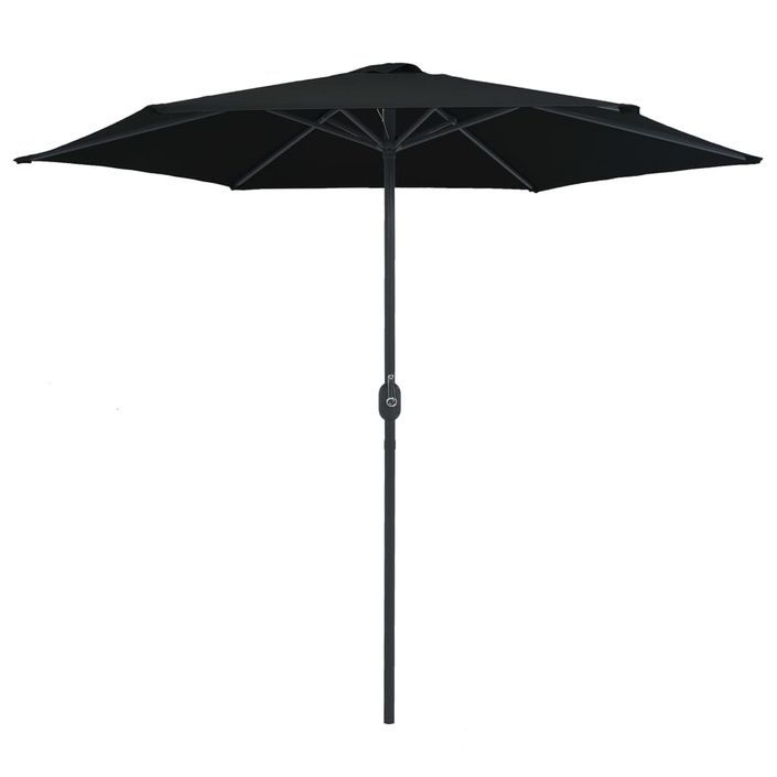 Parasol d'extérieur et mât en aluminium 270x246 cm Noir - Photo n°3