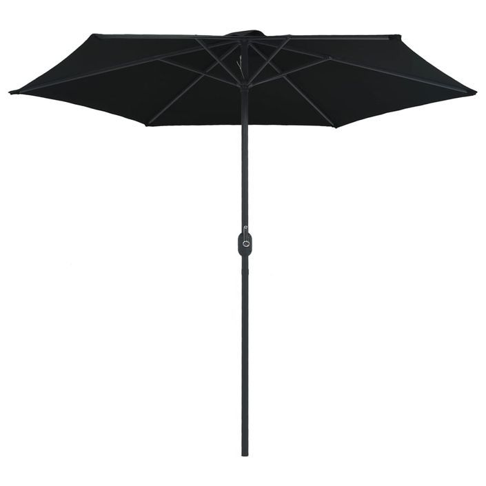 Parasol d'extérieur et mât en aluminium 270x246 cm Noir - Photo n°4