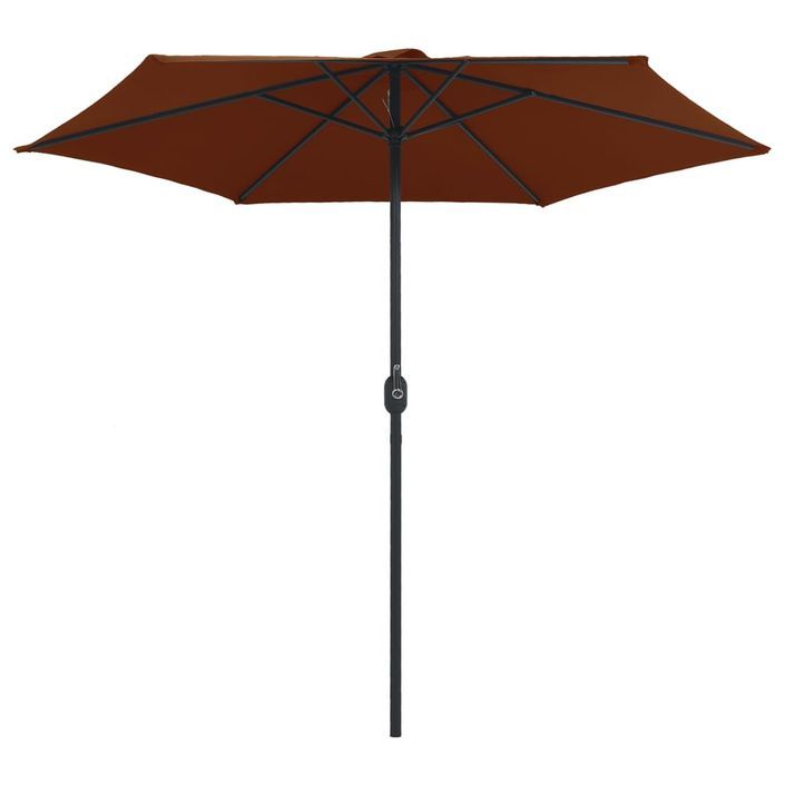 Parasol d'extérieur et mât en aluminium 270x246 cm Terre cuite - Photo n°4