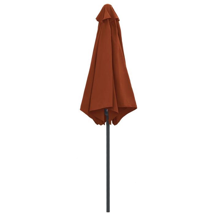 Parasol d'extérieur et mât en aluminium 270x246 cm Terre cuite - Photo n°5