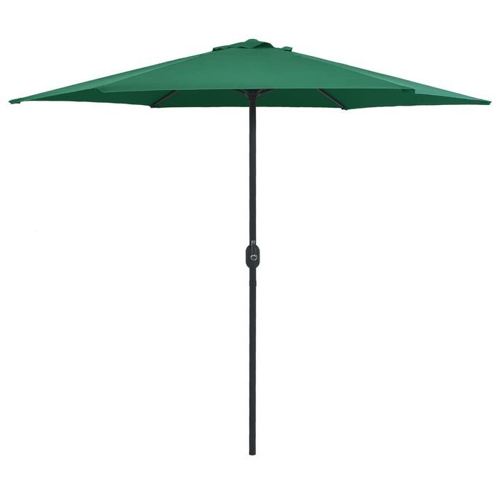 Parasol d'extérieur et mât en aluminium 270x246 cm Vert - Photo n°1