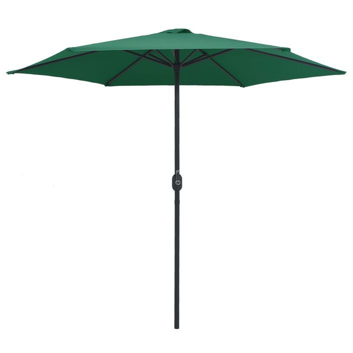 Parasol d'extérieur et mât en aluminium 270x246 cm Vert - Photo n°3