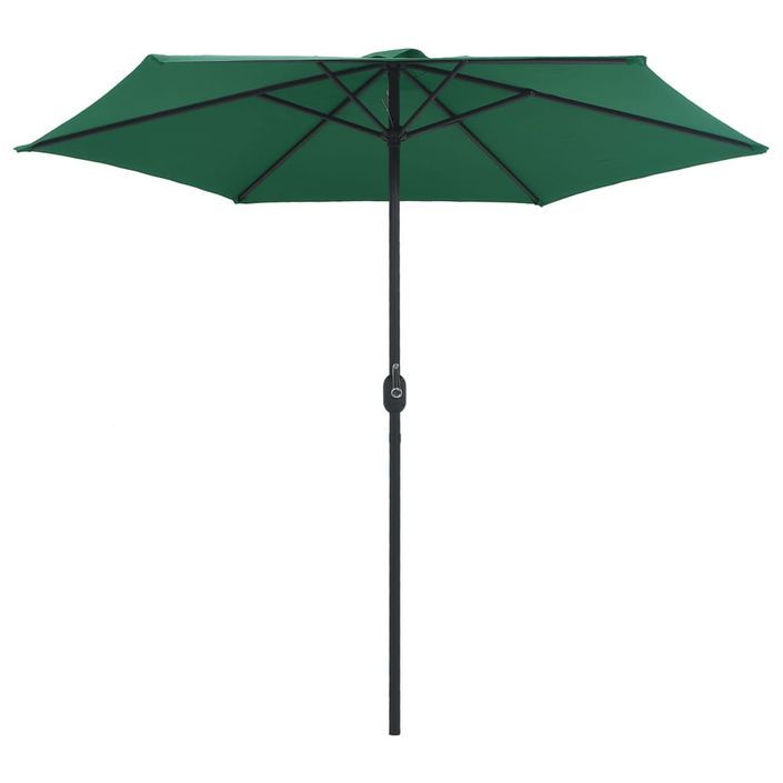 Parasol d'extérieur et mât en aluminium 270x246 cm Vert - Photo n°4