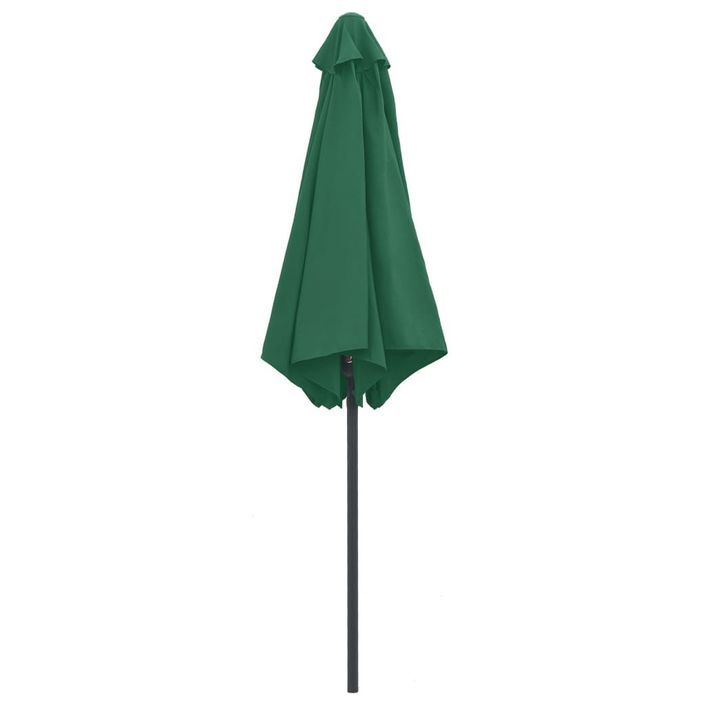 Parasol d'extérieur et mât en aluminium 270x246 cm Vert - Photo n°5