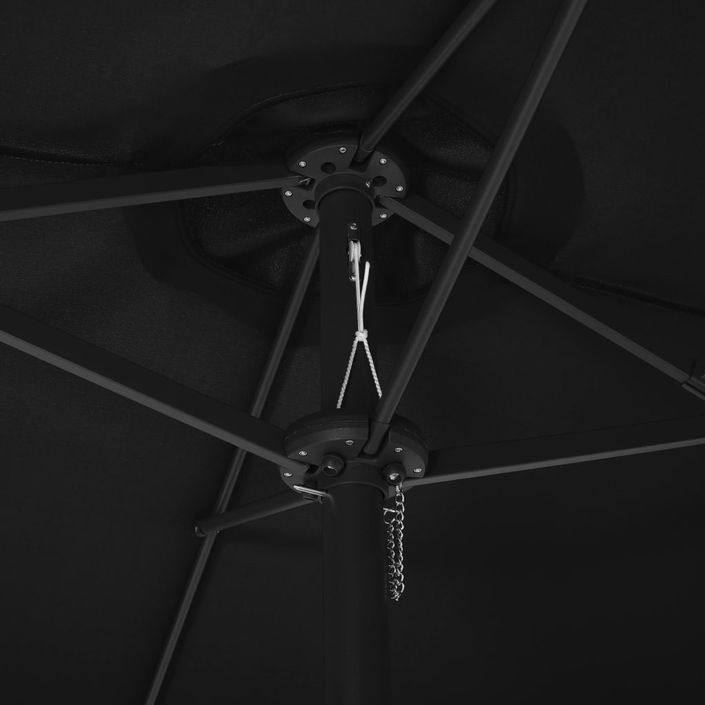 Parasol d'extérieur et poteau en aluminium 460 x 270 cm Noir - Photo n°2