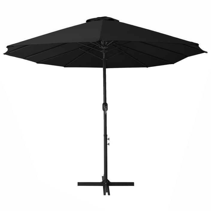 Parasol d'extérieur et poteau en aluminium 460 x 270 cm Noir - Photo n°5