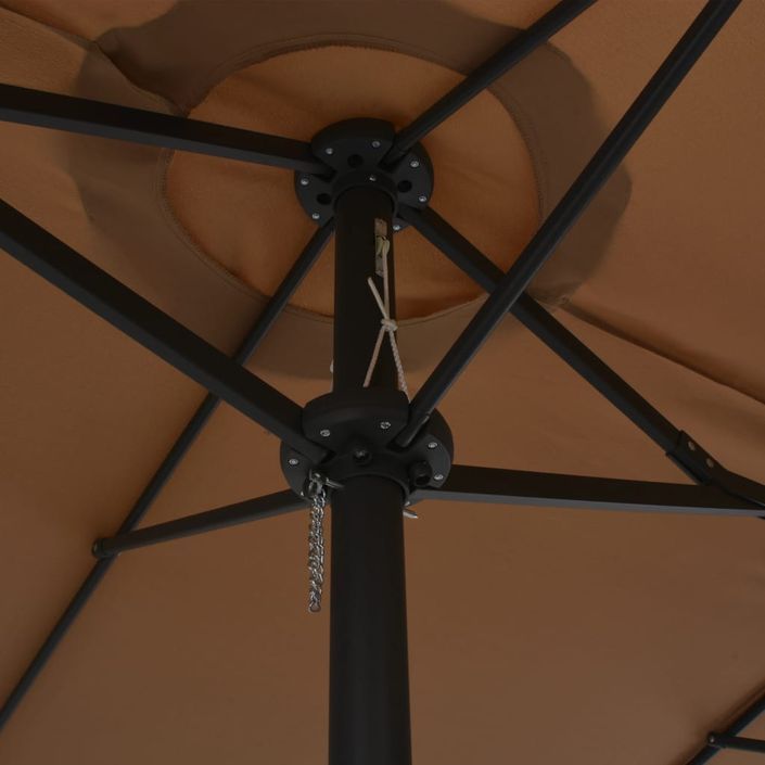 Parasol d'extérieur et poteau en aluminium 460 x 270 cm Taupe - Photo n°2