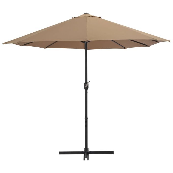 Parasol d'extérieur et poteau en aluminium 460 x 270 cm Taupe - Photo n°5