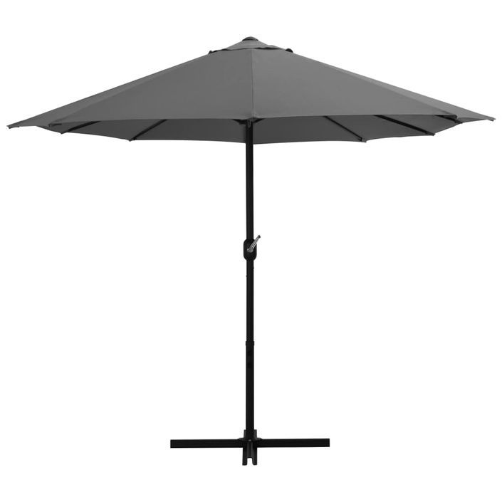 Parasol d'extérieur poteau en aluminium 460 x 270 cm anthracite - Photo n°4