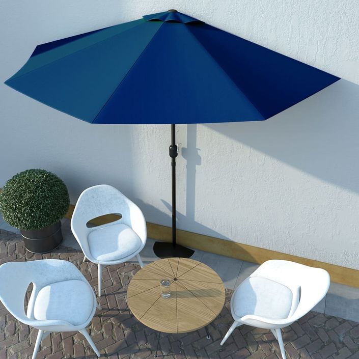 Parasol de balcon avec mât en aluminium Bleu 300x150x253cm Demi - Photo n°2