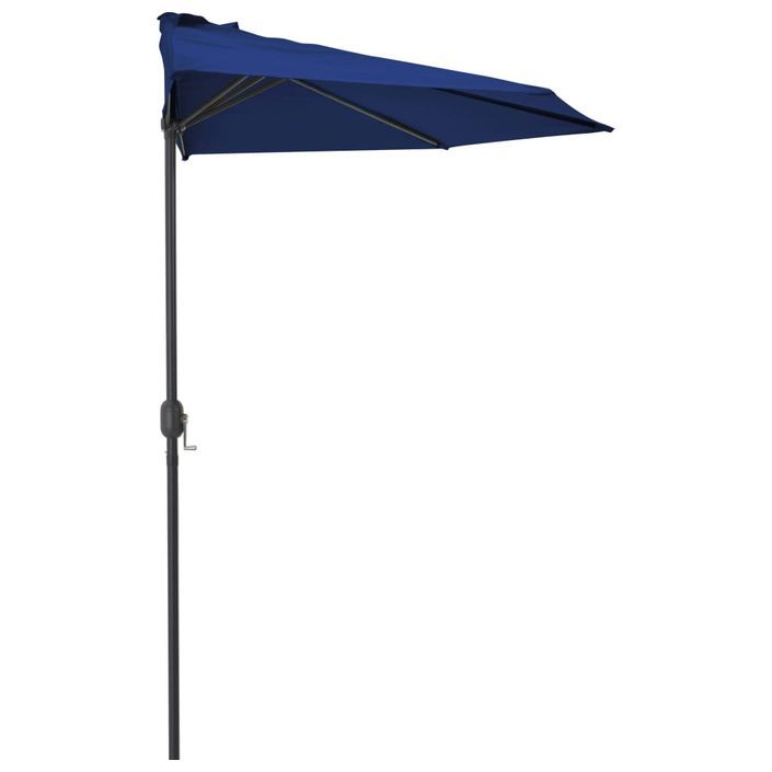 Parasol de balcon avec mât en aluminium Bleu 300x150x253cm Demi - Photo n°4