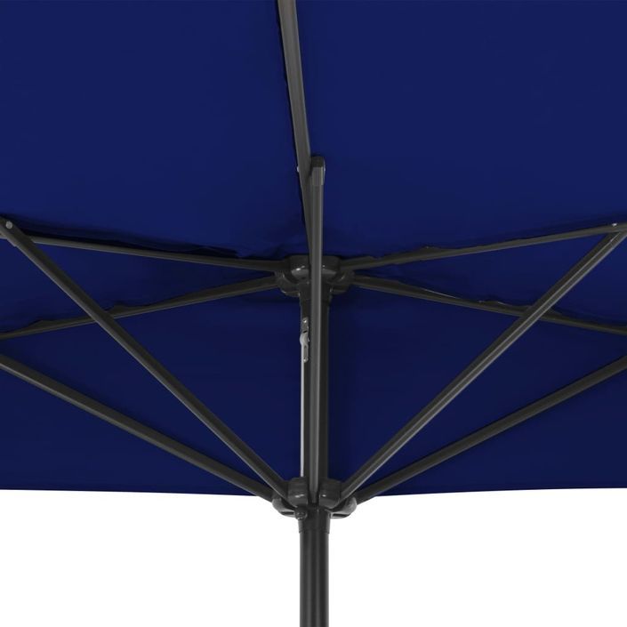 Parasol de balcon avec mât en aluminium Bleu 300x150x253cm Demi - Photo n°6