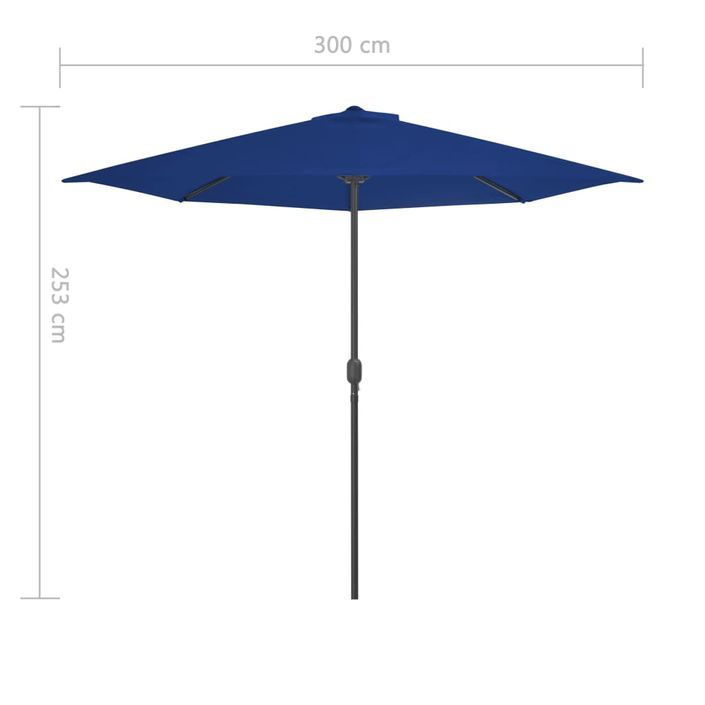 Parasol de balcon avec mât en aluminium Bleu 300x150x253cm Demi - Photo n°8