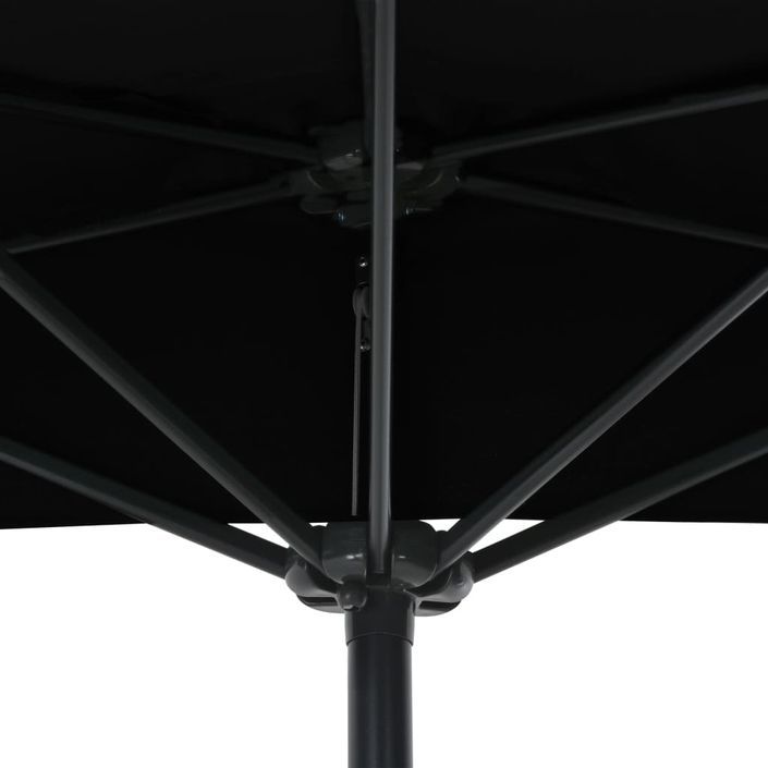 Parasol de balcon avec mât en aluminium Noir 270x135x245cm Demi - Photo n°6