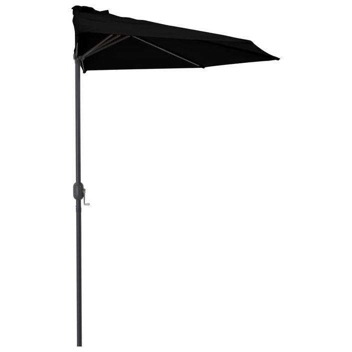 Parasol de balcon avec mât en aluminium Noir 300x150x253cm Demi - Photo n°4