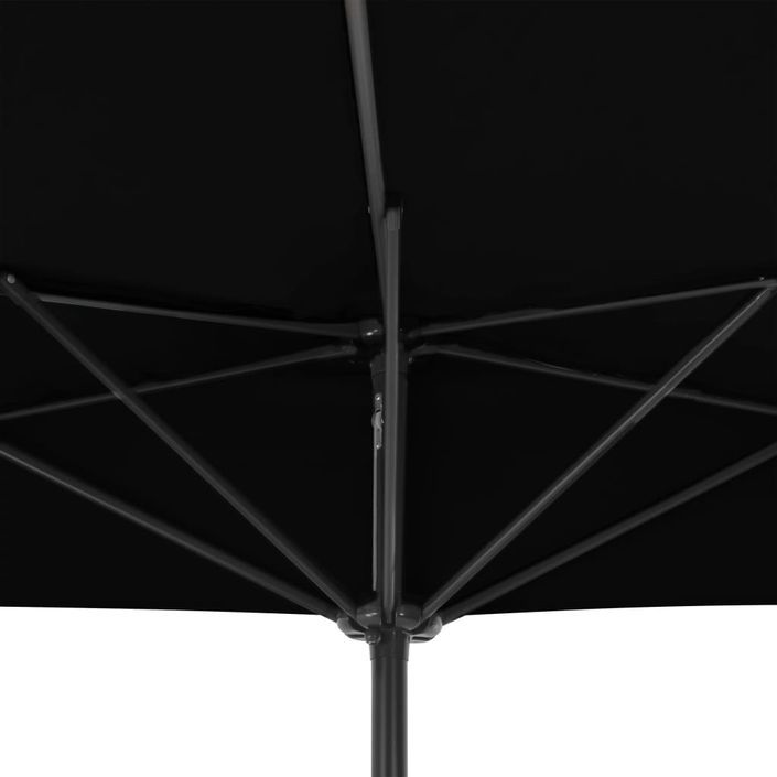 Parasol de balcon avec mât en aluminium Noir 300x150x253cm Demi - Photo n°6