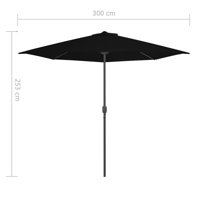 Parasol de balcon avec mât en aluminium Noir 300x150x253cm Demi - Photo n°8