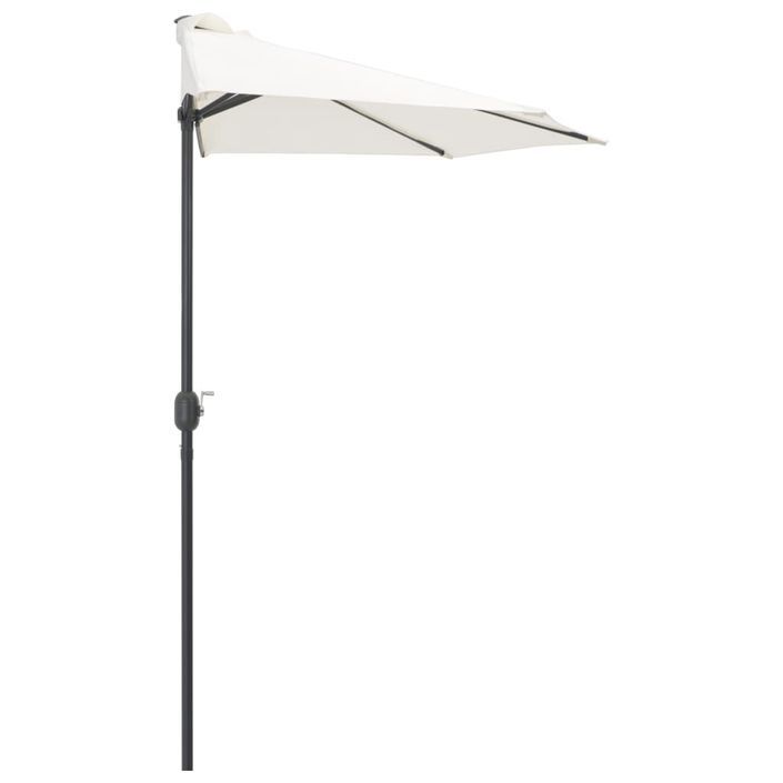 Parasol de balcon avec mât en aluminium Sable 270x135 cm Demi - Photo n°4