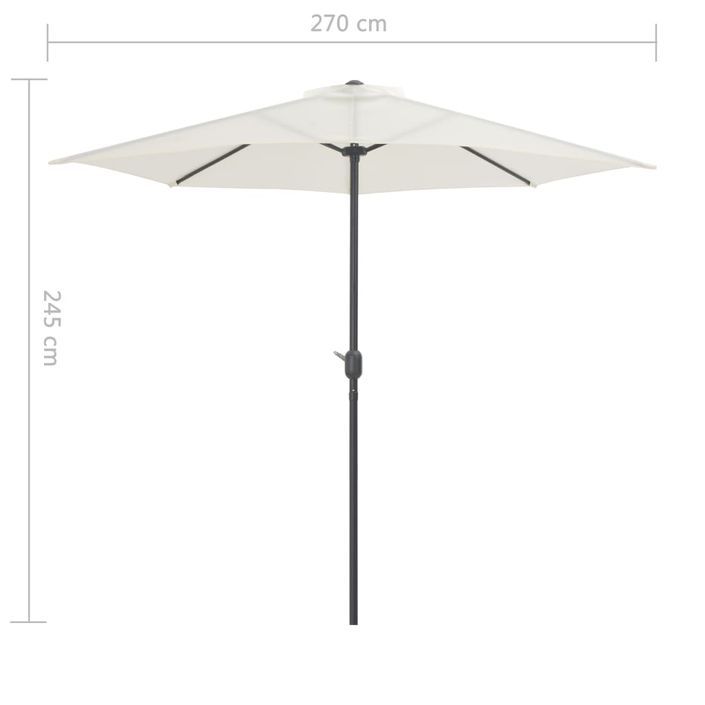 Parasol de balcon avec mât en aluminium Sable 270x135 cm Demi - Photo n°8