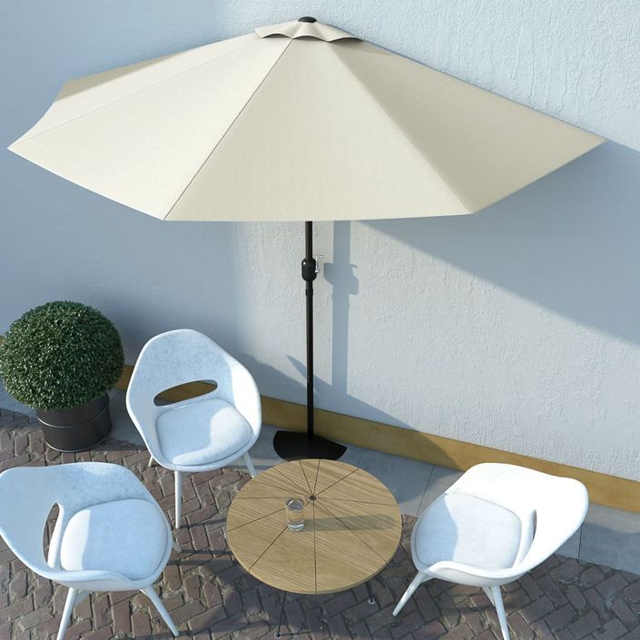 Parasol de balcon avec mât en aluminium Sable 300x150 cm Demi - Photo n°2