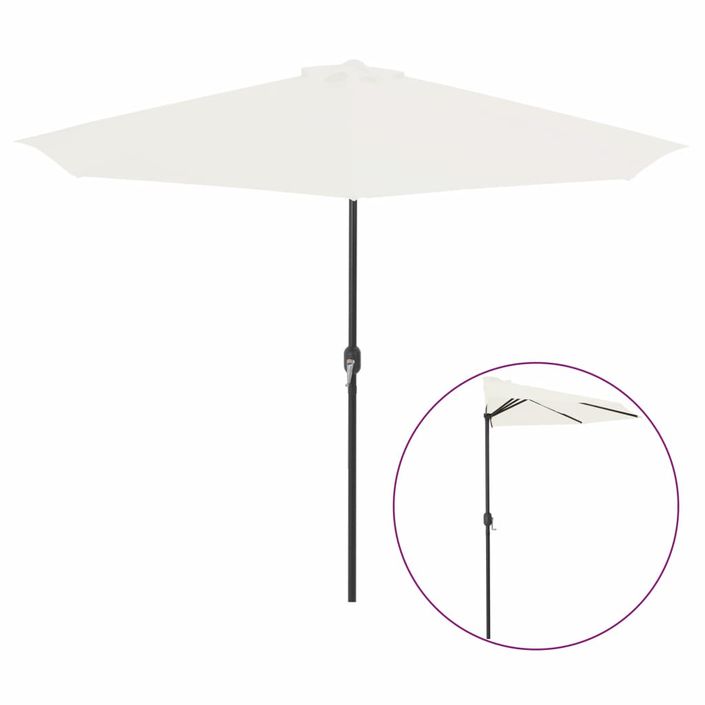 Parasol de balcon avec mât en aluminium Sable 300x150 cm Demi - Photo n°1