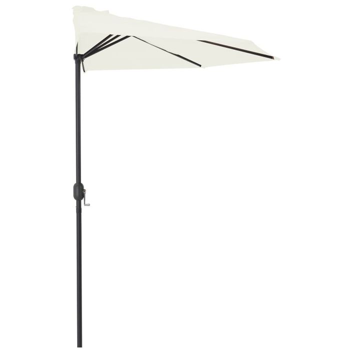 Parasol de balcon avec mât en aluminium Sable 300x150 cm Demi - Photo n°4