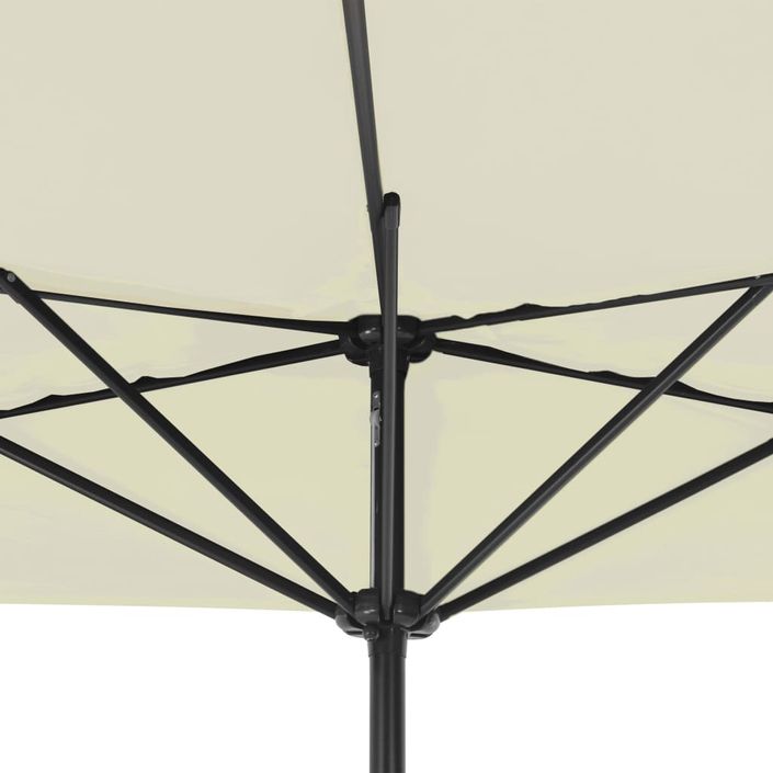 Parasol de balcon avec mât en aluminium Sable 300x150 cm Demi - Photo n°6