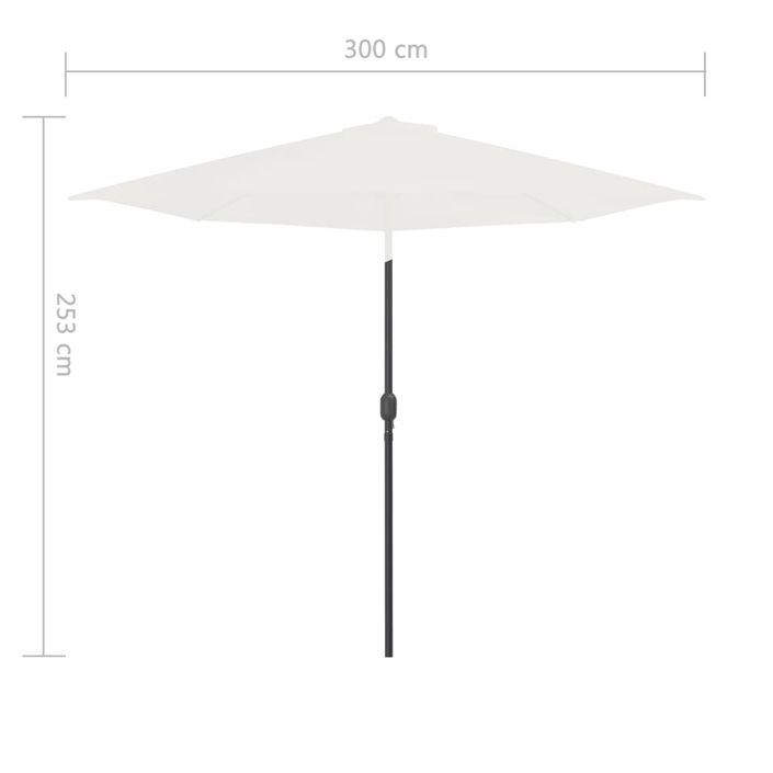 Parasol de balcon avec mât en aluminium Sable 300x150 cm Demi - Photo n°8