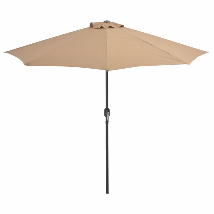 Parasol de balcon avec mât en aluminium Taupe 270x135 cm Demi - Photo n°3