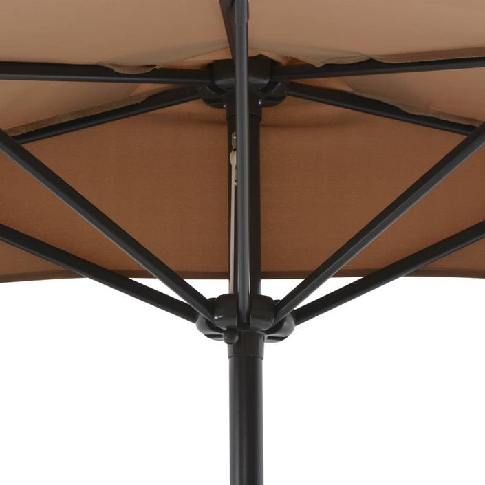 Parasol de balcon avec mât en aluminium Taupe 270x135 cm Demi - Photo n°6